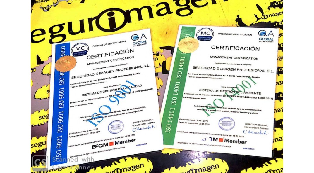 Certificados ISO 9001 e ISO 14001